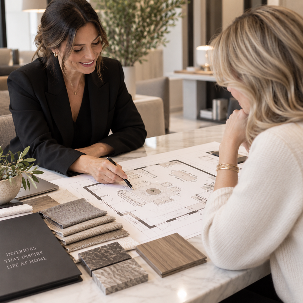 Reviewing a custom furniture plan and quote