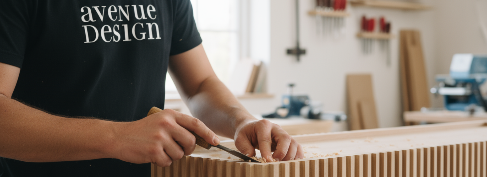 Artisan crafting custom furniture in the workshop