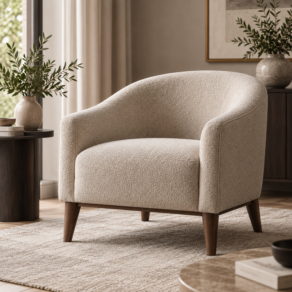 Finished custom chair installed in a home