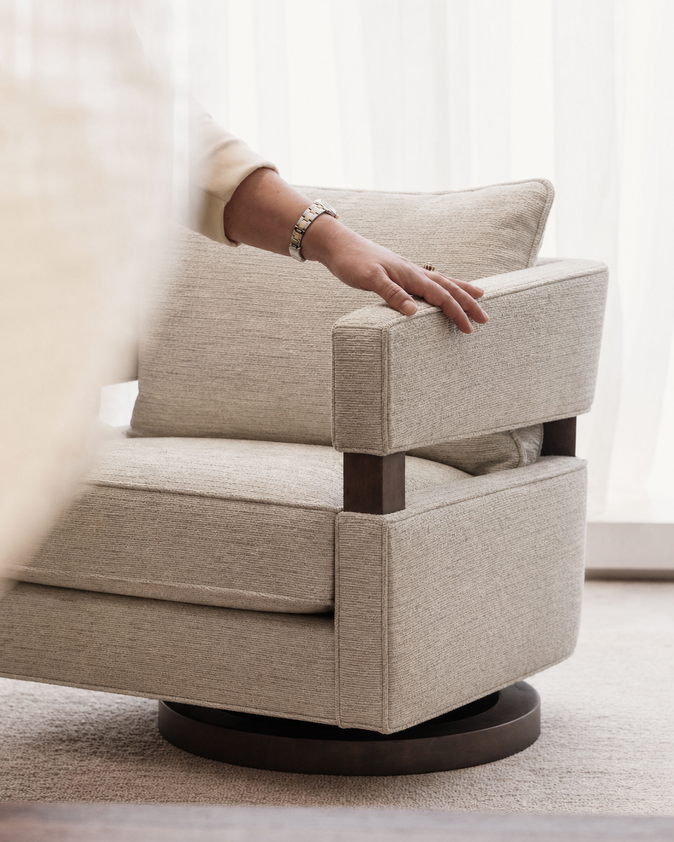 Handcrafted upholstery detail for trade projects