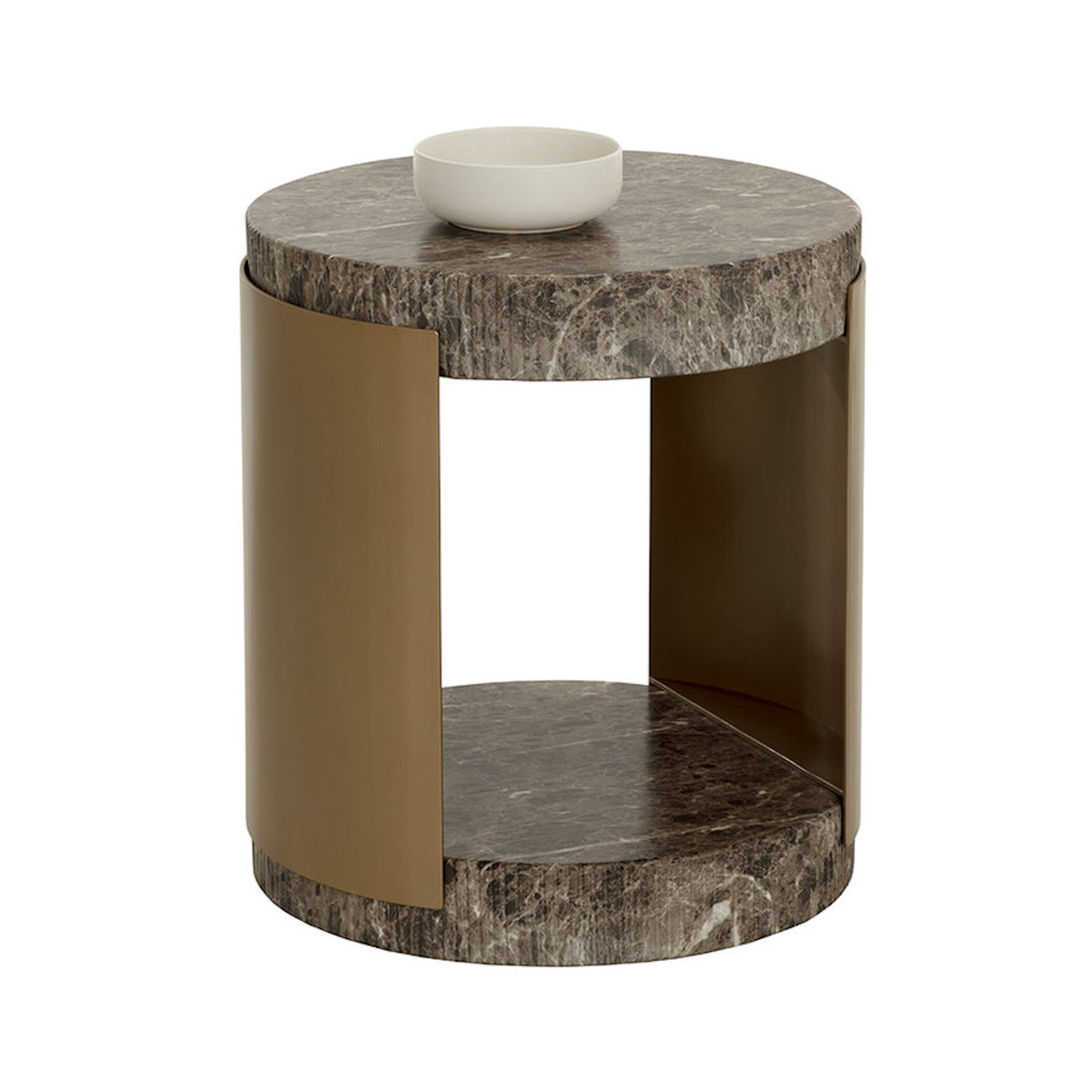 Cavette End Table - Dark Emperador