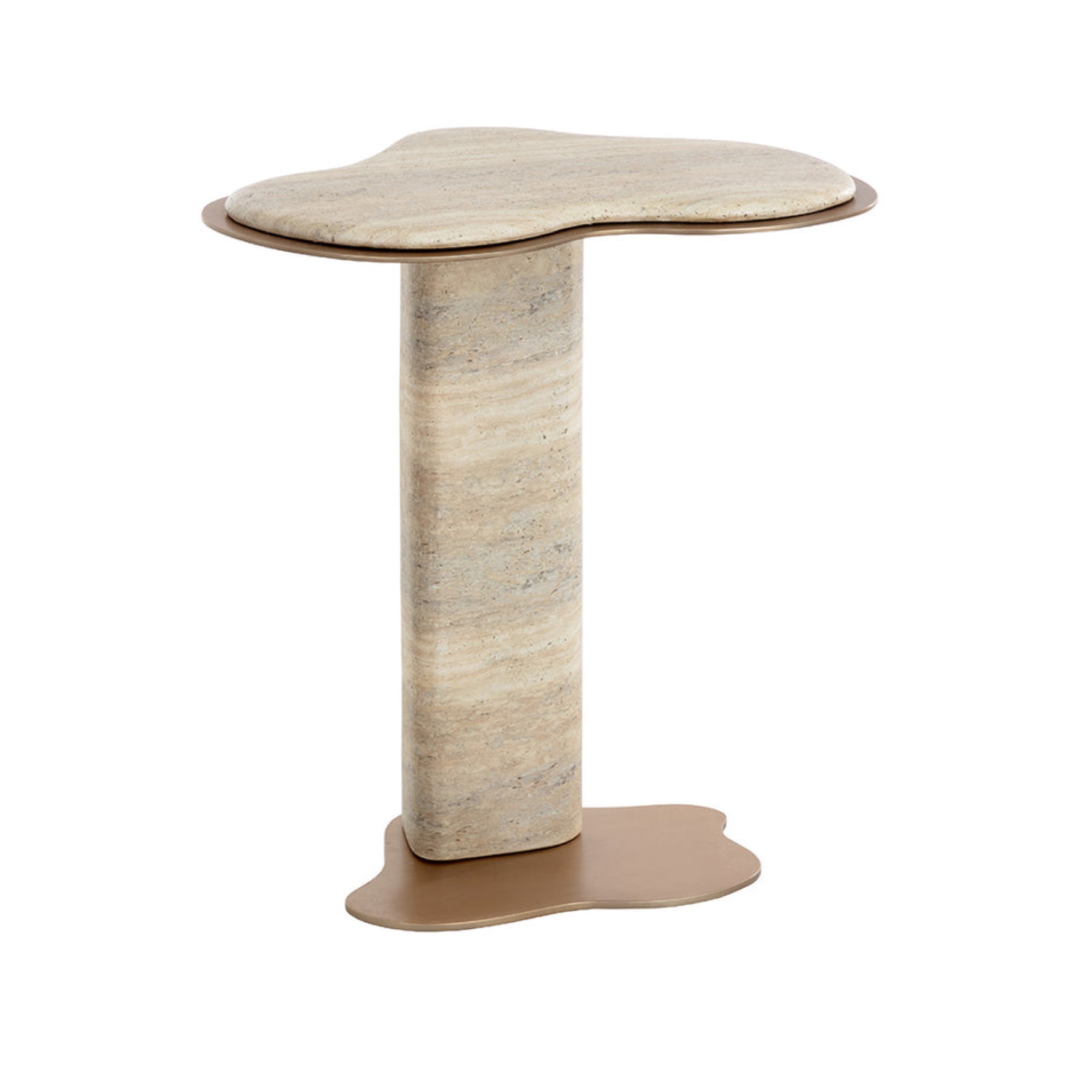 Isola End Table - Travertine Look