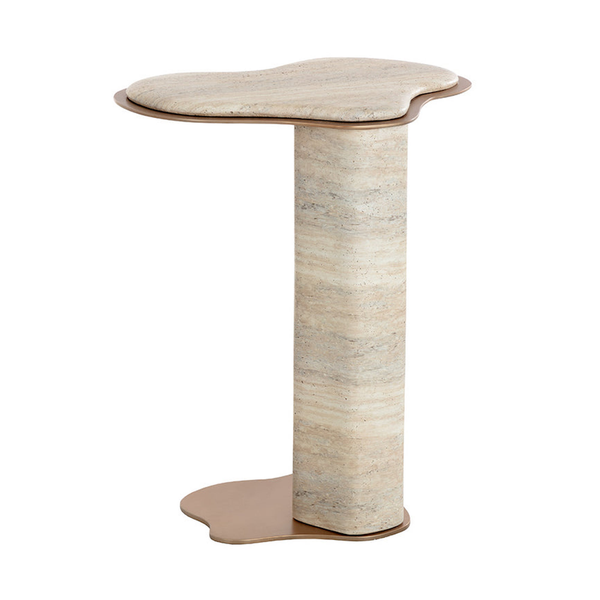 Isola End Table - Travertine Look