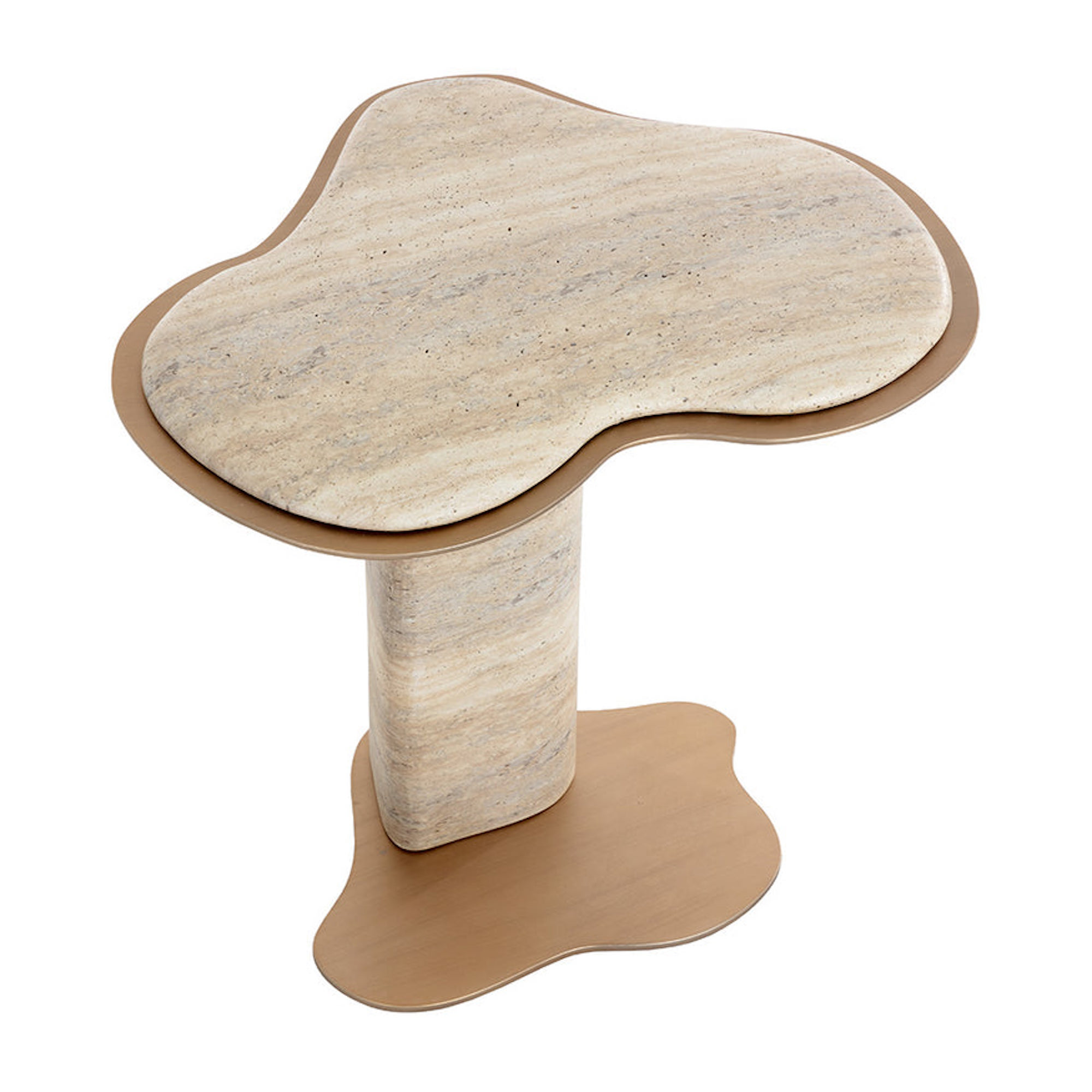 Isola End Table - Travertine Look