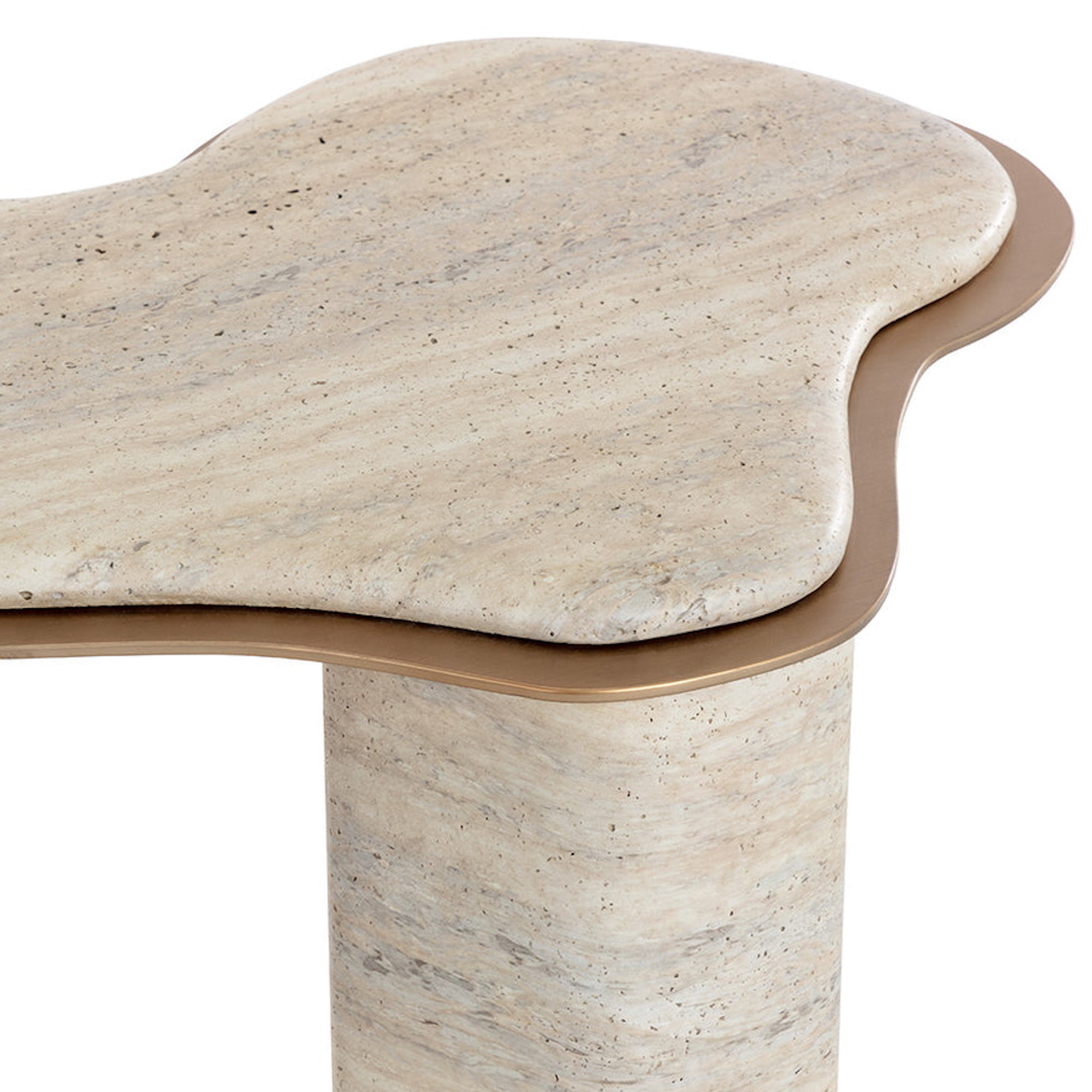 Isola End Table - Travertine Look