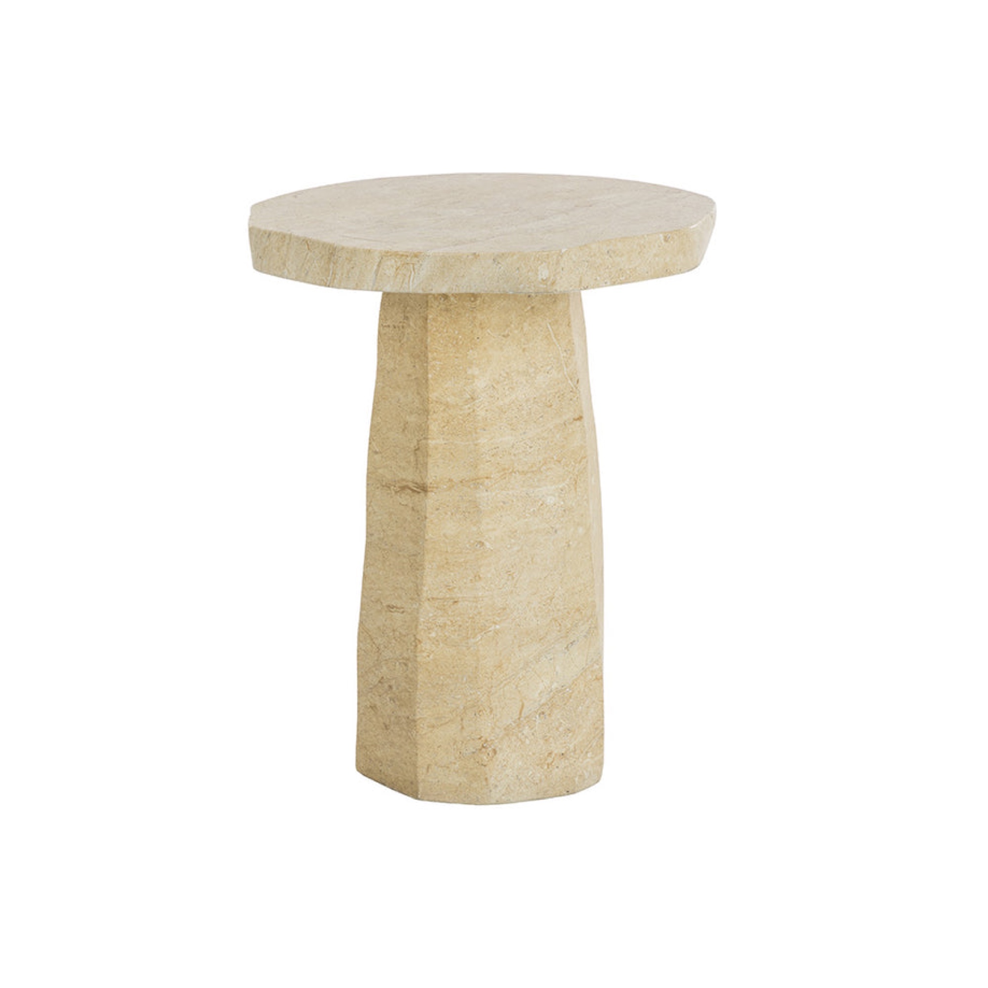 Baldur End Table - Travertine Look