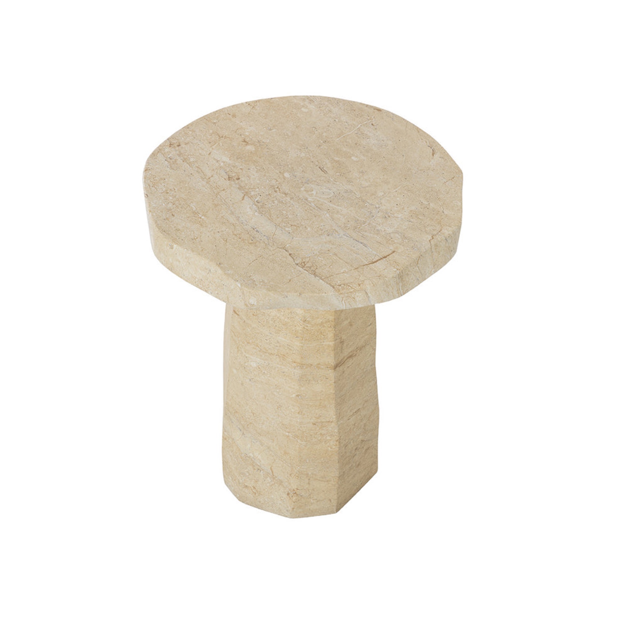 Baldur End Table - Travertine Look