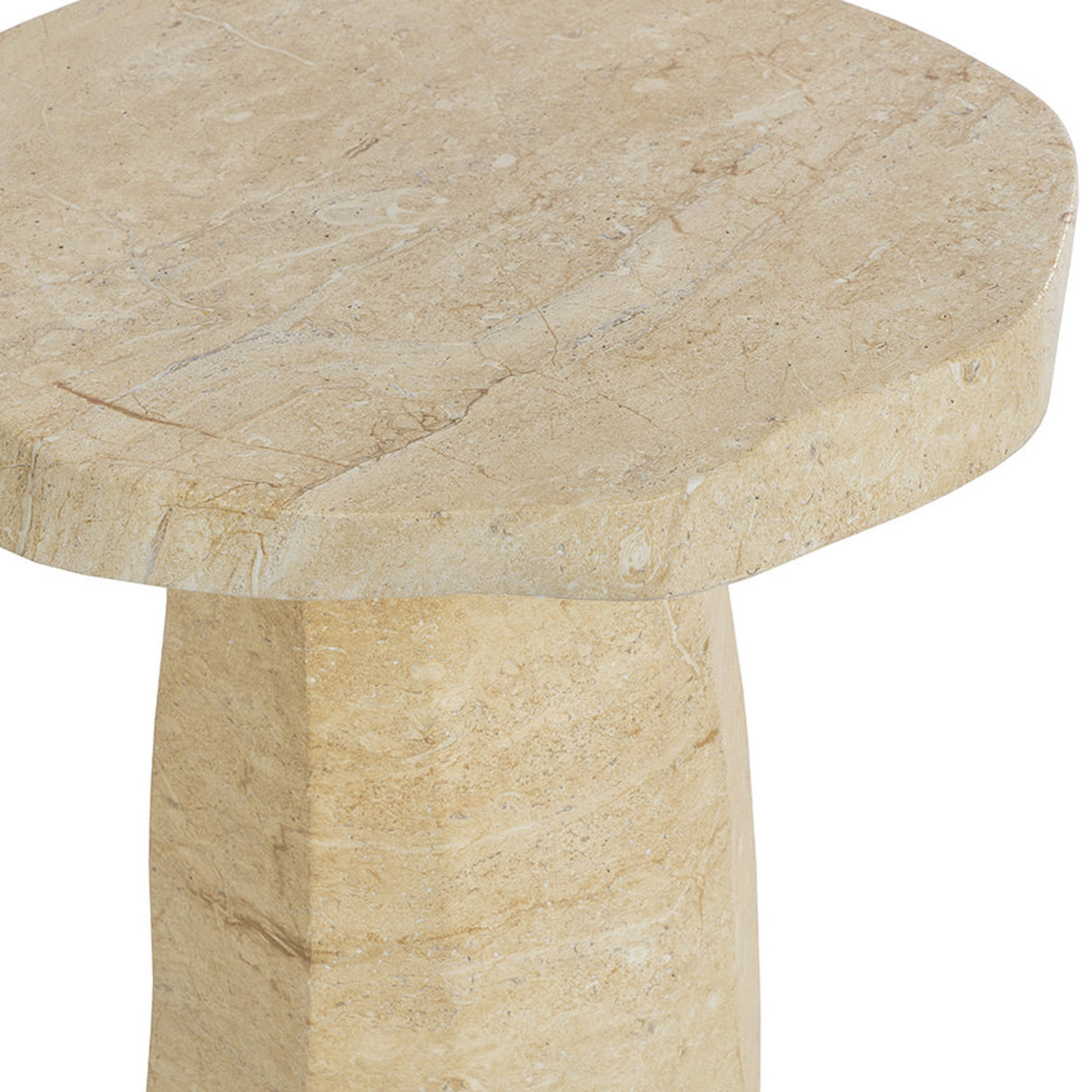 Baldur End Table - Travertine Look