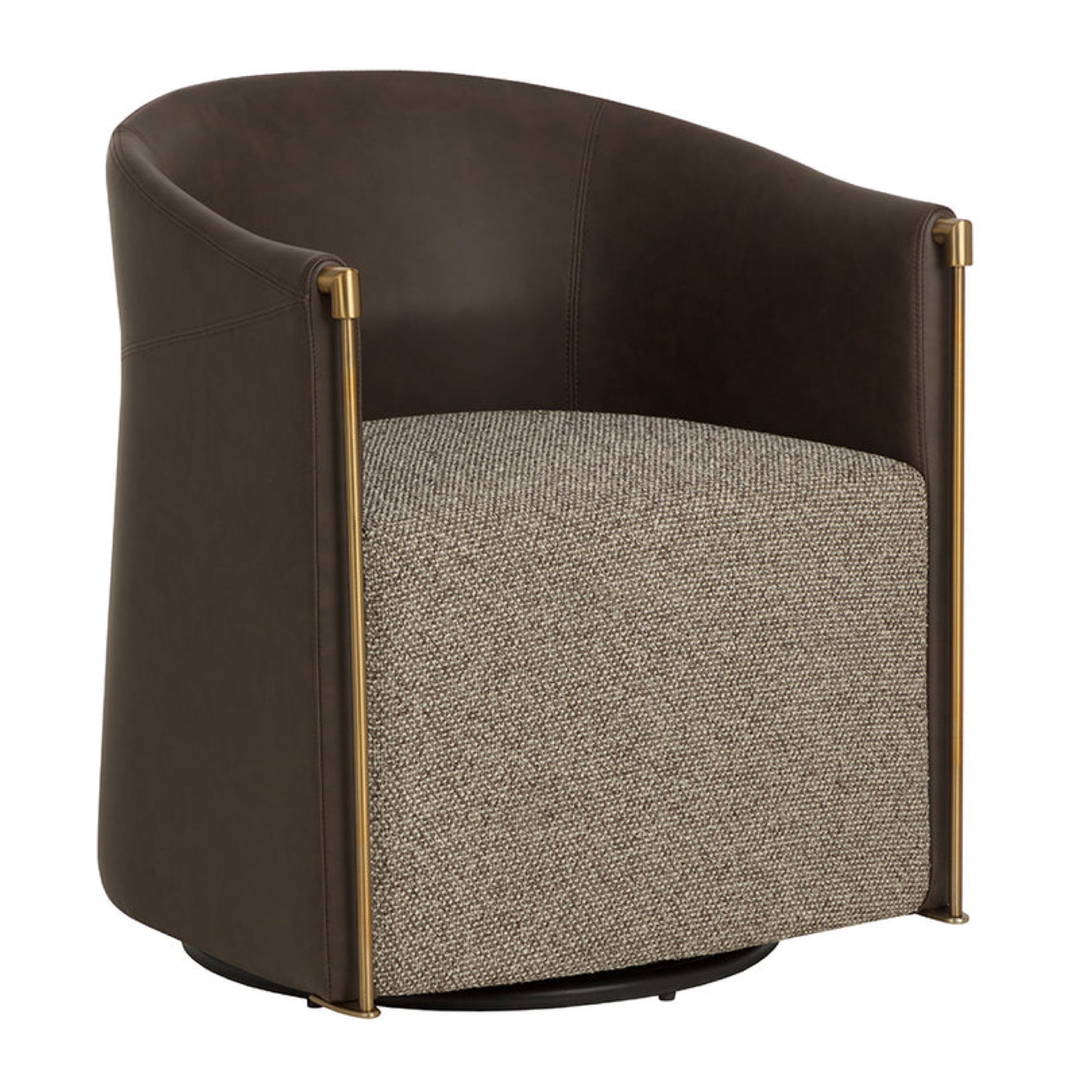 Leontine Swivel Lounge Chair - Espresso