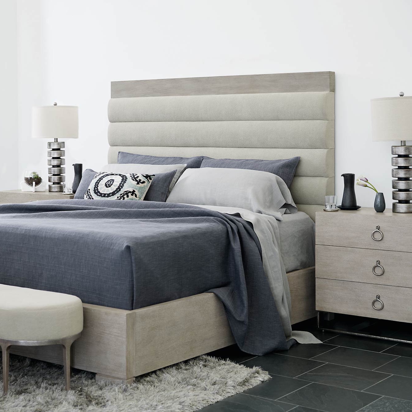 Linea Upholstered Panel Bed