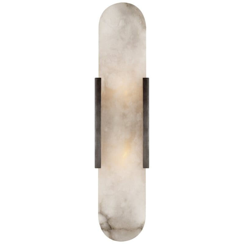 Melange Elongated Sconce in Antique-Burnished Brass with Alabaster