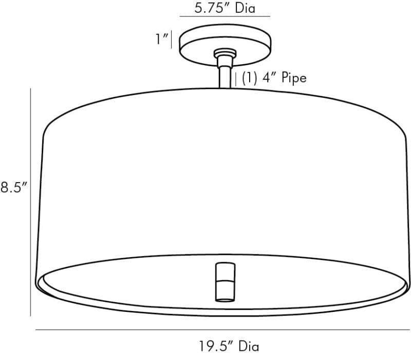 Tarbell Semi-Flush Mount - Avenue Design Montreal