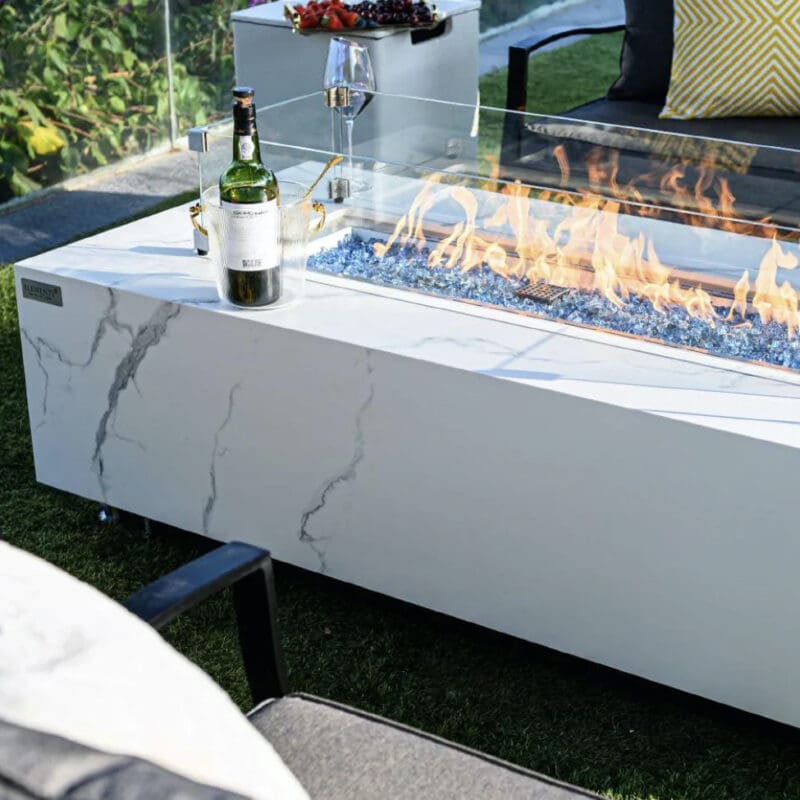 Carrara Fire Table - Avenue Design high end outdoor furniture in Montreal