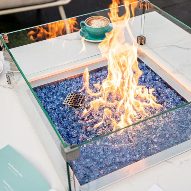 Bianco Fire Table - Avenue Design high end outdoor furniture in Montreal